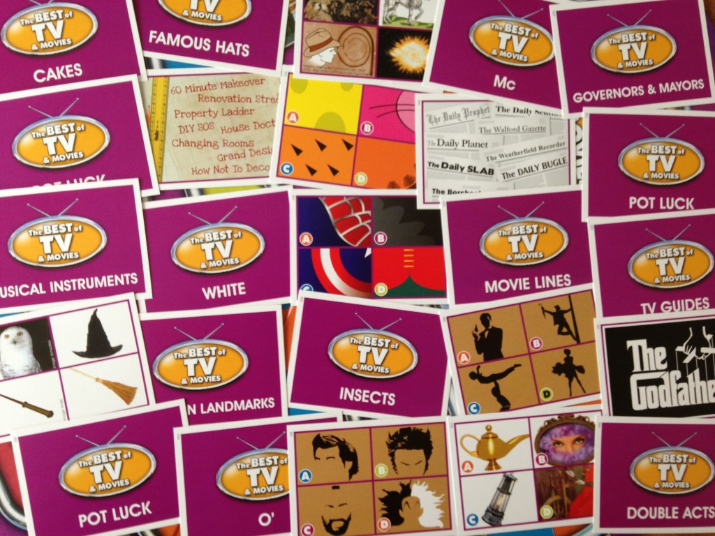 The Best of TV & Moves game cards