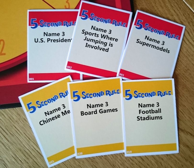 5 Second Rule Cards