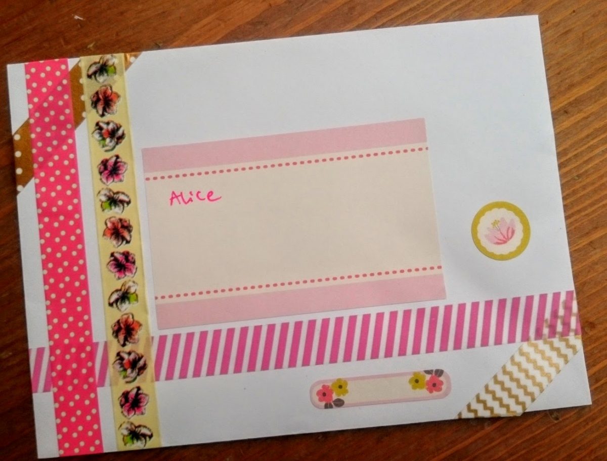 envelope art with washi