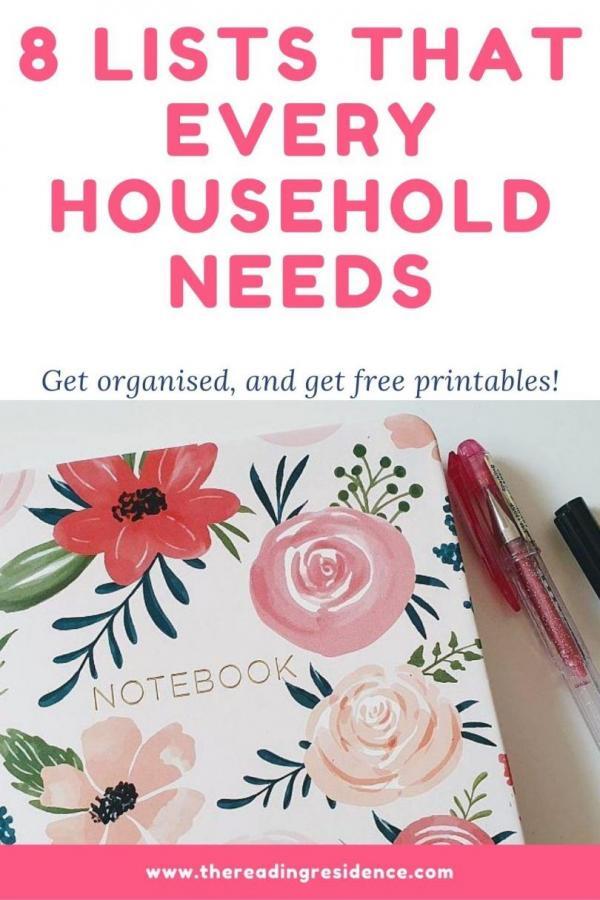 8 Lists That Every Household Needs The Reading Residence